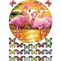 Edible waffle picture "Flamingo"-1