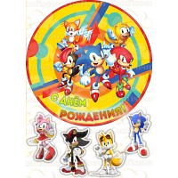 Edible waffle picture "Sonic"-1