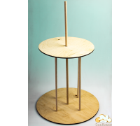 Wooden structure for multi-tiered cakes with dowels (2 tiers)