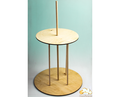 Wooden structure for multi-tiered cakes with dowels (2 tiers)