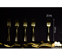 Plastic fork, gold, 10cm