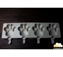 Silicone mold Ice Cream Paw for 4 cells 90x80 mm