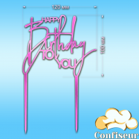 Topper "Happy Birthday" №70 (pink neon acrylic)