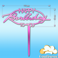 Topper "Happy Birthday" №74 (pink neon acrylic)