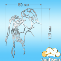 Топпер "Весільна пара-3" (срібний акрил)