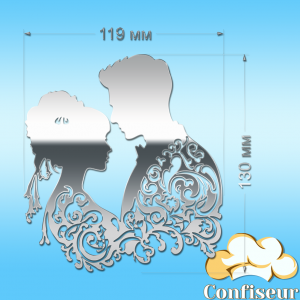 Topper "Wedding couple-4" (silver acrylic)