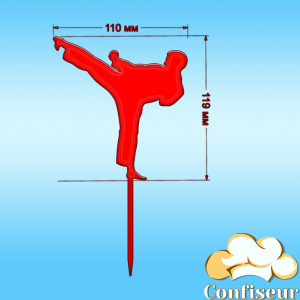 Топпер "Карате"-2 (червоний акрил)