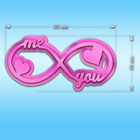 Topper "Me&You"-1 (pink neon acrylic)