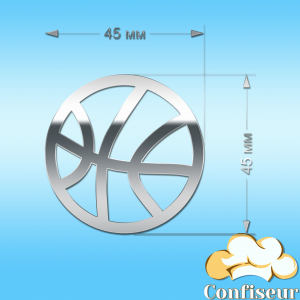 Топпер "Баскетбольний м'яч" №1 (срібний акрил)