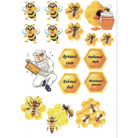 Edible waffle picture "Beekeeper"-3