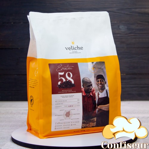 Veliche Gourmet Dark Emotion 58% Black Chocolate 2.5 kg