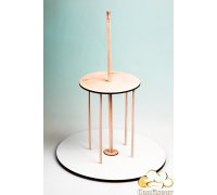 Wooden construction for multi-tiered cakes with dowels (2 tiers) Option #2