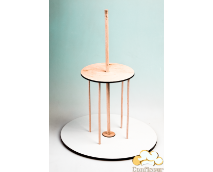 Wooden construction for multi-tiered cakes with dowels (2 tiers) Option #2