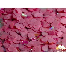 Confetti circles and hearts, pink