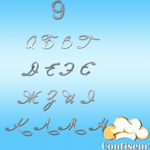 Wedding font #9 (silver acrylic)