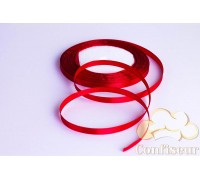 Satin ribbon 5 mm, single-sided, color - Red