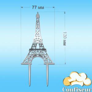 Topper "Eiffel Tower" (silver acrylic)